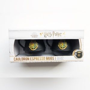 Wizarding World Harry Potter Cauldron Ceramic Espresso Mugs x 2 New 2.5” tall
